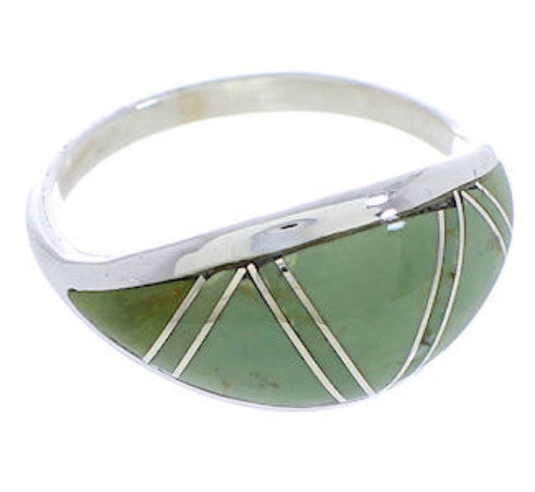 Southwest Turquoise Genuine Sterling Silver Ring Size 5-1/2 ZX36266